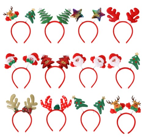 Bandeau de cheveux de noël rouge, dessin animé, père noël, bonhomme de neige, bois, décoration de joyeux noël, cadeaux de noël pour enfants et adultes, jouets