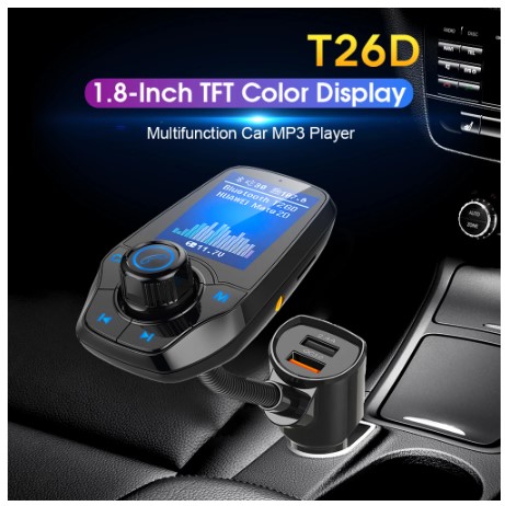 Transmetteur FM mains libres Bluetooth Kit voiture lecteur MP3 avec double USB chargeur de voiture modulateur FM transmetteur disque U/carte TF