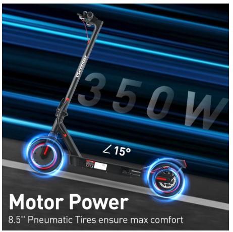 IScooter – trottinette électrique intelligente pliable, 350W, 7,5ah, 30 km/h, pour adulte, 8.5 pouces, avec application