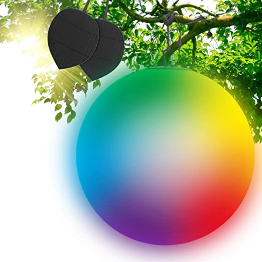 Sphère Solaire Boule lumineuse LED IP55 RGB Premium XL - Rechargeable Soleil/Secteur - 50 cm