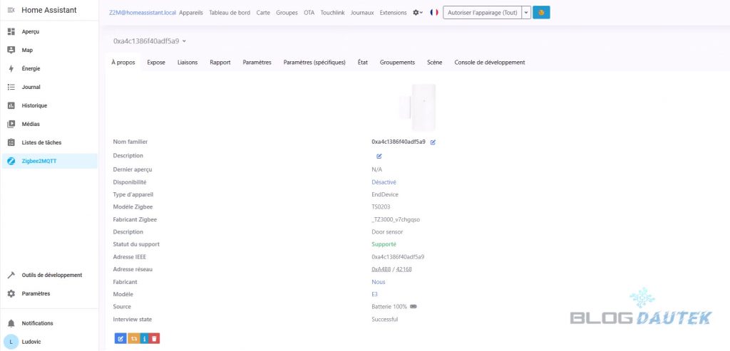 Capteur d'ouverture de porte Nous E3
