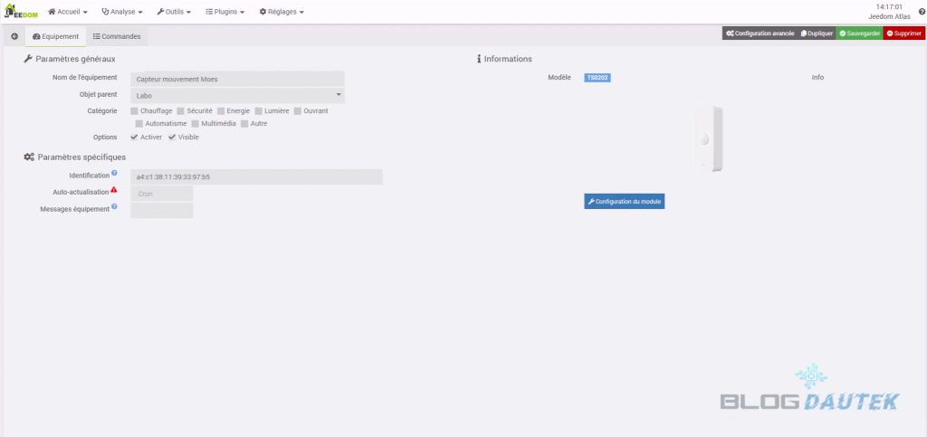 Capteur de mouvement Moes