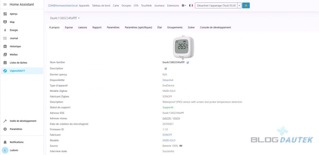 Thermomètre connecté Sonoff