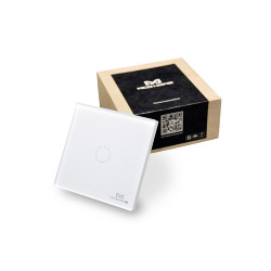 RECONDITIONNE - MH-S411-EU - Interrupteur tactile en verre Z-Wave 1 charge, Blanc