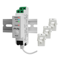 Compteur d'énergie triphasé en rail DIN Wi-Fi Shelly Pro 3EM - SHELLY