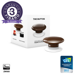 FIBARO - Contrôleur de scènes Fibaro Button Z-Wave+, marron