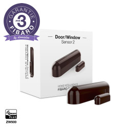 FIBARO - Détecteur d'ouverture Z-Wave+ D/W Sensor 2, Marron foncé