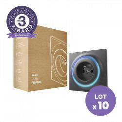 FIBARO - Prise murale intelligente Z-Wave+ Fibaro Walli Outlet type E Anthracite (Pack de 10)