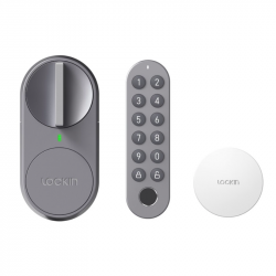 IMMAX LOCKIN - Serrure connectée + bridge + clavier à codes Wifi/Bluetooth TUYA Smart Life (compatible Google et Alexa)
