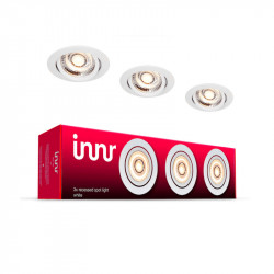 INNR - Plafonnier encastrable métal - Pack de 3 - Blanc chaud - 2700K avec Driver LED