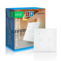 Interrupteur connecté tactile WIFI Tasmota - 2 charges - NOUS