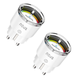 NOUS - 2x Prise intelligente WIFI + Mesure de consommation 16A TASMOTA