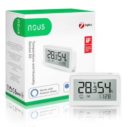 NOUS - Capteur de température et d'humidité LCD intelligent Zigbee 3.0 TUYA