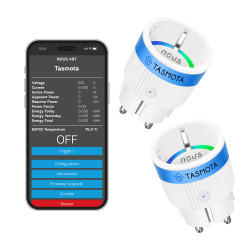 NOUS - Pack de 2x Prise connectée WIFI Tasmota pré-installé 10A ESP32
