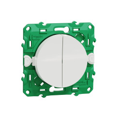 SCHNEIDER ELECTRIC - Interrupteur double sans fil sans pile pour éclairage ODACE SFSP