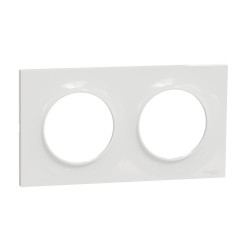 SCHNEIDER ELECTRIC - Plaque de finition 2 postes BLANC Odace Styl