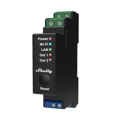 SHELLY - Module rail DIN 2 canaux Wi-Fi avec mesure d'énergie Shelly