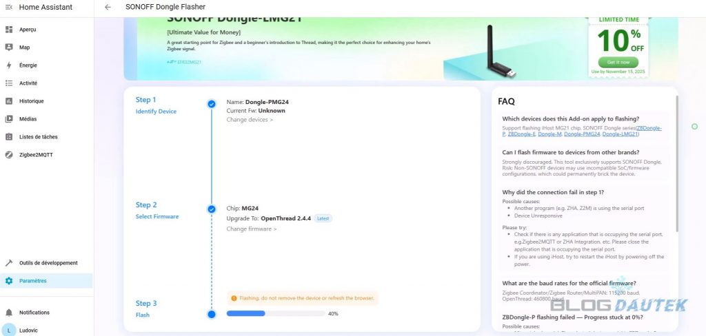 Dongle Zigbee Sonoff MG24