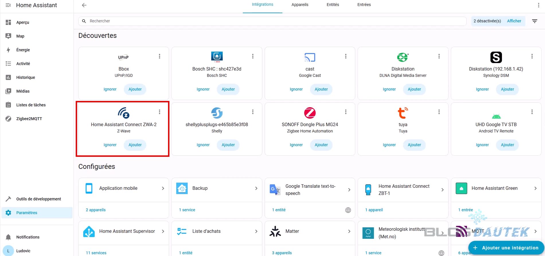 Antenne Z-Wave Home Assistant