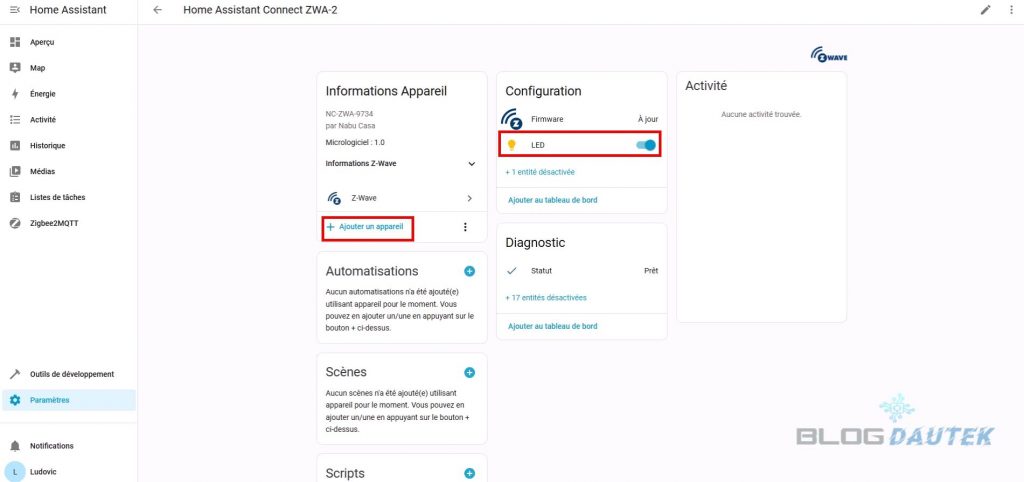 Antenne Z-Wave Home Assistant