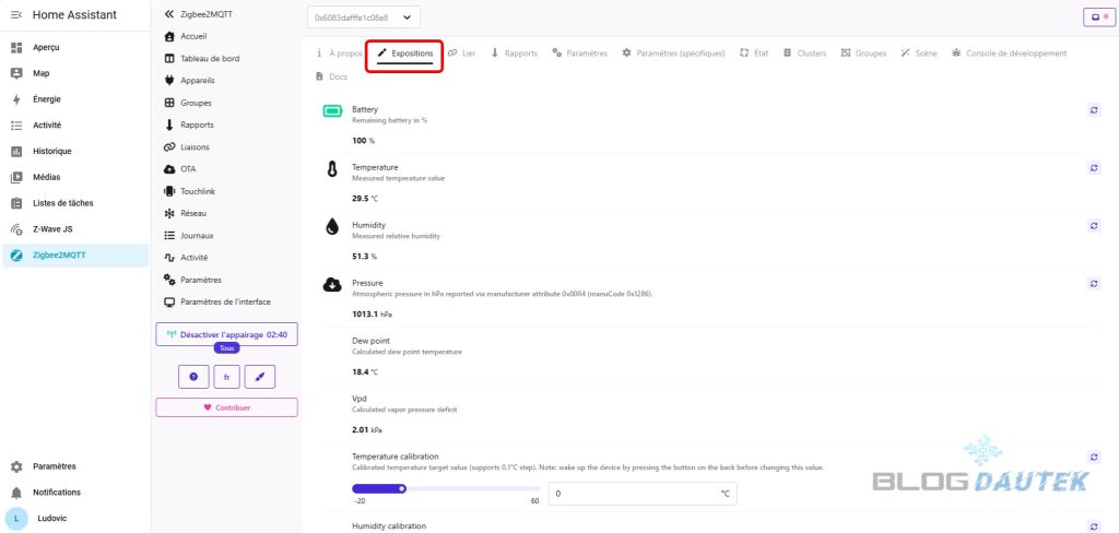 Capteur de pression atmospherique Sonoff sur Home Assistant 5