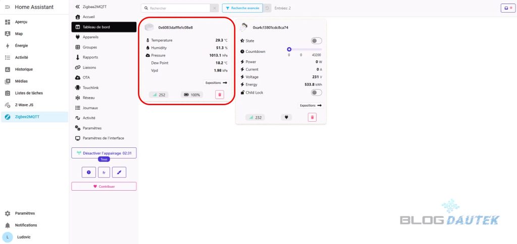 Capteur de pression atmospherique Sonoff sur Home Assistant 6