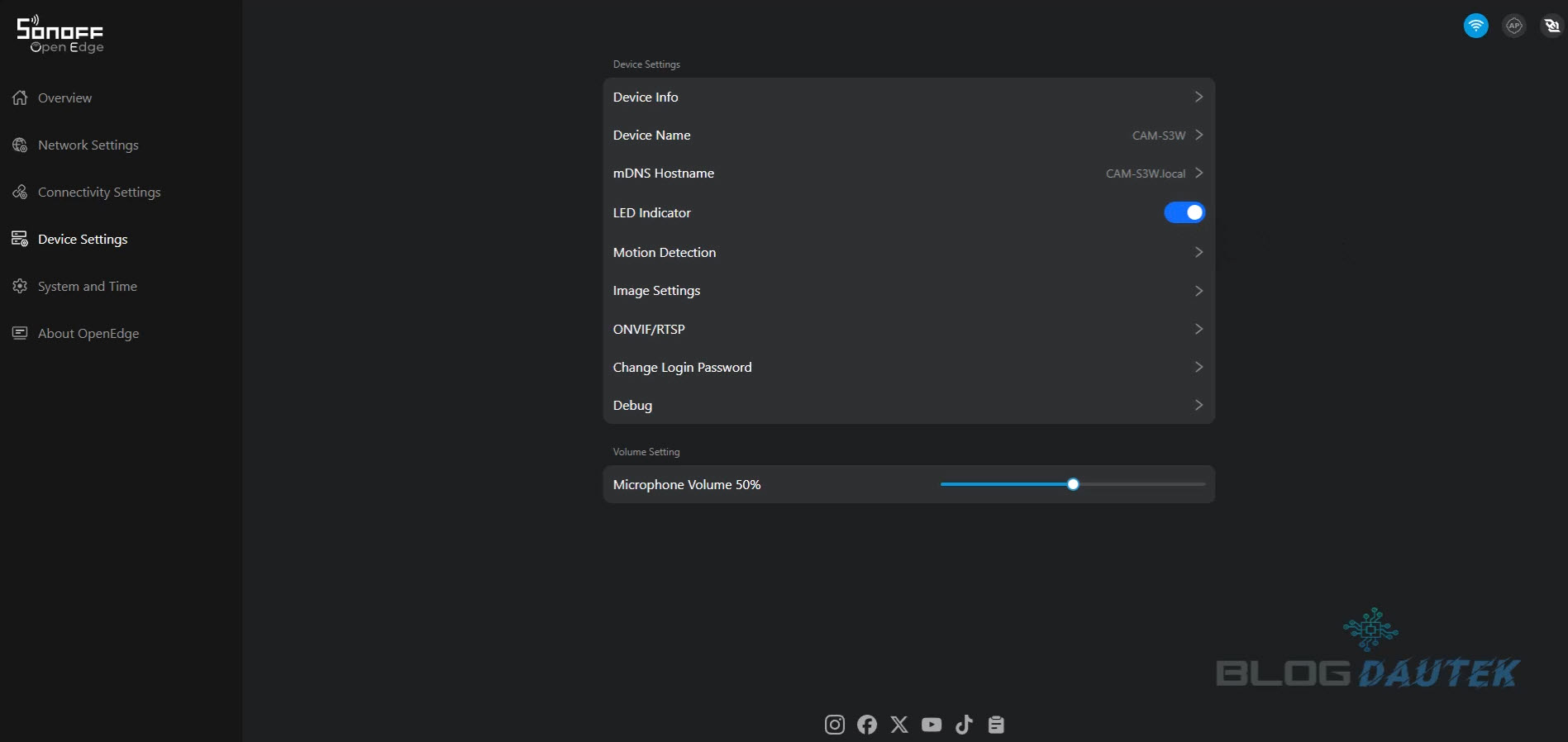 Camera de securite Sonoff GlassView sur Open Edge 3