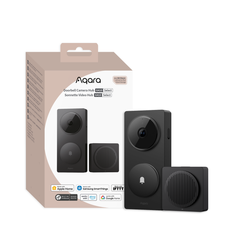 AQARA - Sonnette vidéo intelligente Wi-Fi Aqara Doorbell Camera Hub G410 Select (Noir)