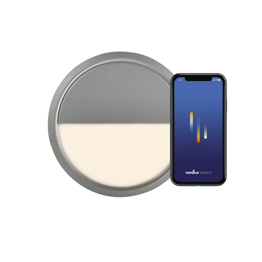 Nordlux AvaSmart Plafonnier Connecté Bluetooth Gris 2700K Compatible Alexa Google Home