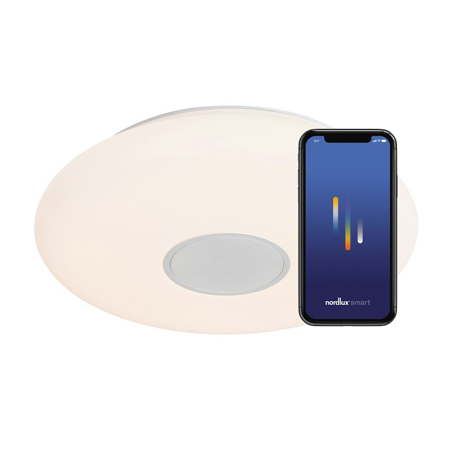 Nordlux Djay Smart Colour Plafonnier LED Connecté Blanc IP étanche 2200lm 2700K-6500K Bluetooth