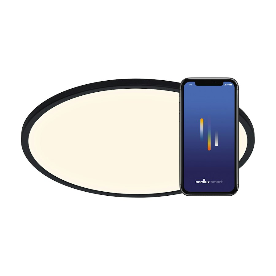 Nordlux OjaSmart Plafonnier Connecté Noir​,​ 2700-6500K​,​ 1600lm