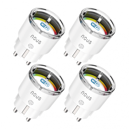 NOUS - LOT DE 4X PRISE INTELLIGENTE WIFI + MESURE DE CONSOMMATION 15A