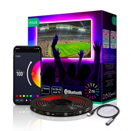 NOUS - RUBAN DE LED CONNECTÉ RGB BLUETOOTH POUR TV (2M)