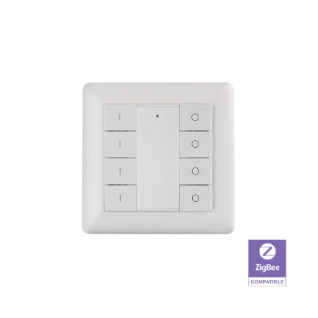 SUNRICHER - CONTRÔLEUR MURAL SANS FIL 8 BOUTONS 4 ZONES ZIGBEE