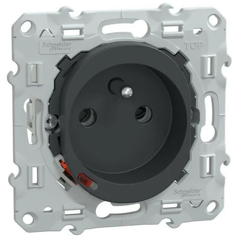 Wiser Ovalis - Prise 2P+T conectée - 16A - zigbee - Anhtracite (S340559)