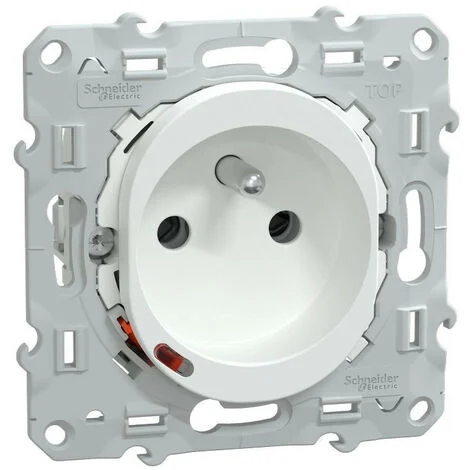 Wiser Ovalis - Prise 2P+T conectée - 16A - zigbee - Blanc (S320559)