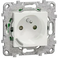 Wiser Unica - Prise 2P+T connectée - 16A - zigbee - Blanc (NU555918)
